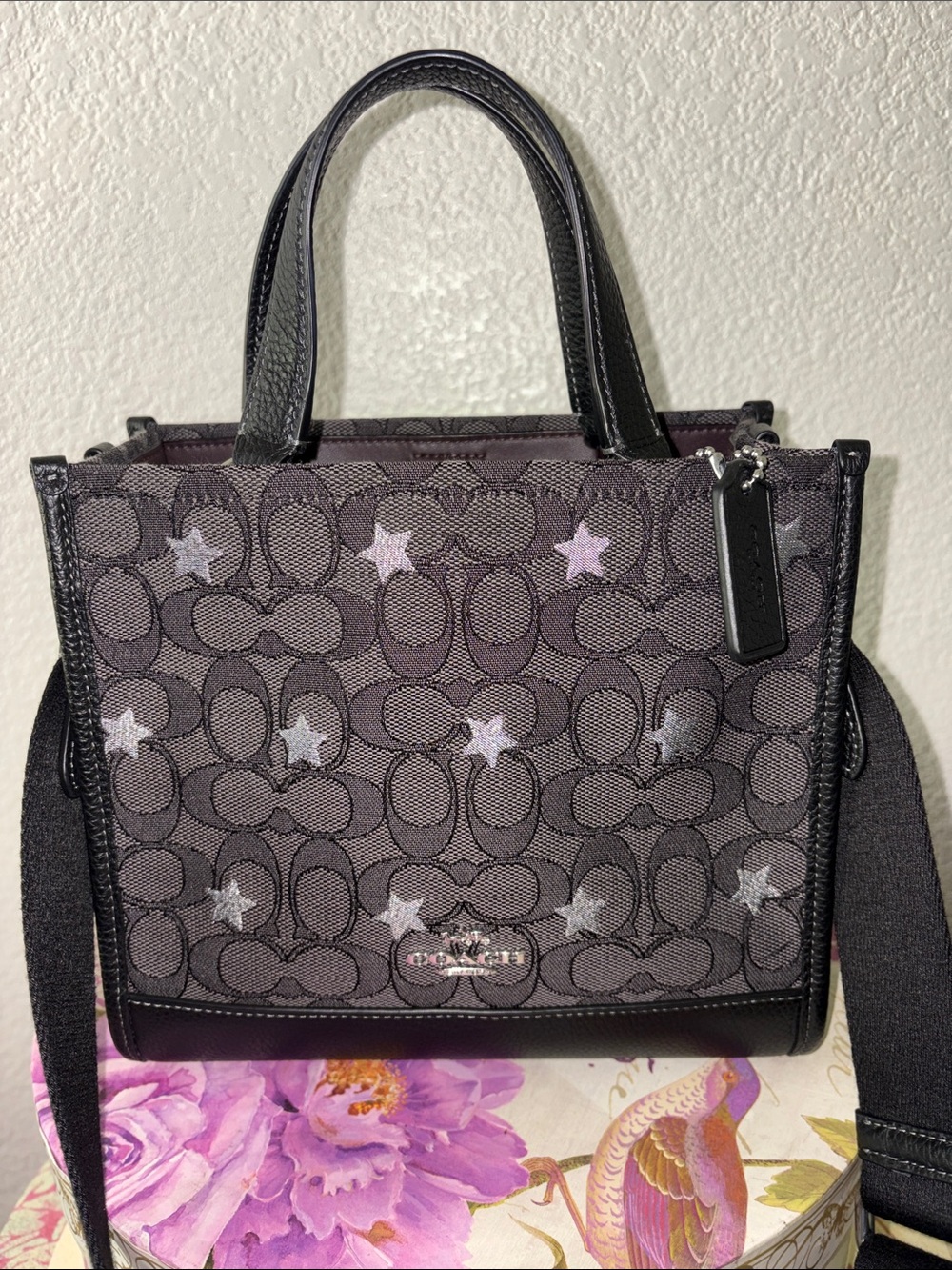 Coach Signature Star Jacquard Tote in Black